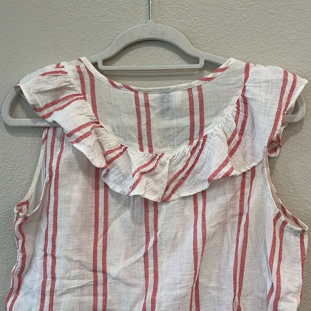 Universal Thread M linen tank. Ruffle bib, tie - Picture 4 of 4